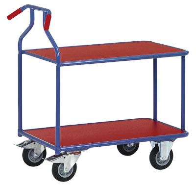 Optiliner asztal-kocsi, terhelhetőség: 400 kg, rakodó-felület: 900x600 mm, színe: kék/piros, HxSzxM: 1050x600x975 mm