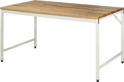 Író/alap-asztal, SzxMéxM: 1500x800x735-785 mm, munkalap: masszív bükk, állvány színe: RAL 7035 világosszürke
