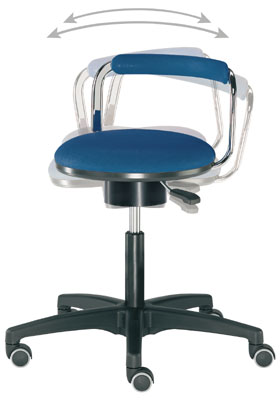 Egészségügyi zsámoly, Ülőke: O x M: 42x430-530 mm, 3D-technikájú ülőke háttámasszal, Színe: kék