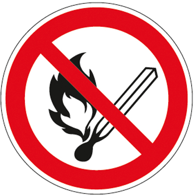 Tiltó tábla,"Tűz, nyílt láng használata és dohányzás tilos",Alu foszforeszkáló,Átmérő 200mm